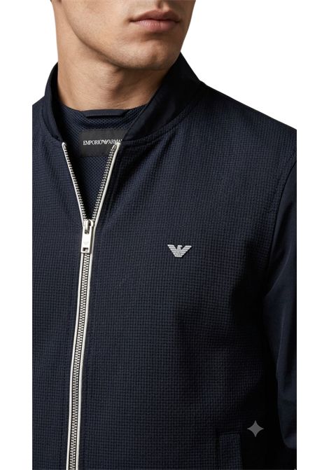 Blouson Emporio Armani in Double Jersey con Collo Bomber e Patch Aquila EMPORIO ARMANI | Giubbotti | E9.3Z1BL5.1NFMZ00300